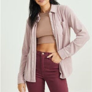 NWT Altar’d State Skylar Mauve Dusty Pink Collared Button Down Shacket Top